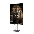 Straight Portable Adjustable KT Board Poster Banner Floor Standing Iron Frame Easel Foldable Poster Stand For Promotion